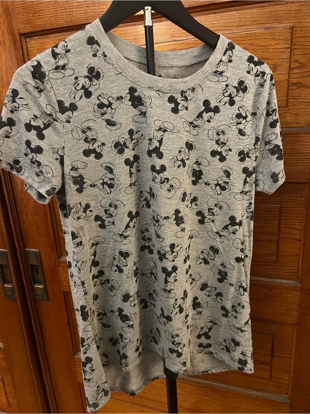 Disney Gray Tee with Black Mickey Mouse Sketches